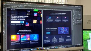 Webdesign in Photoshop met visuele layout en structuur voor professionele website laten maken op groot scherm